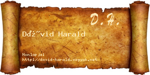 Dávid Harald névjegykártya